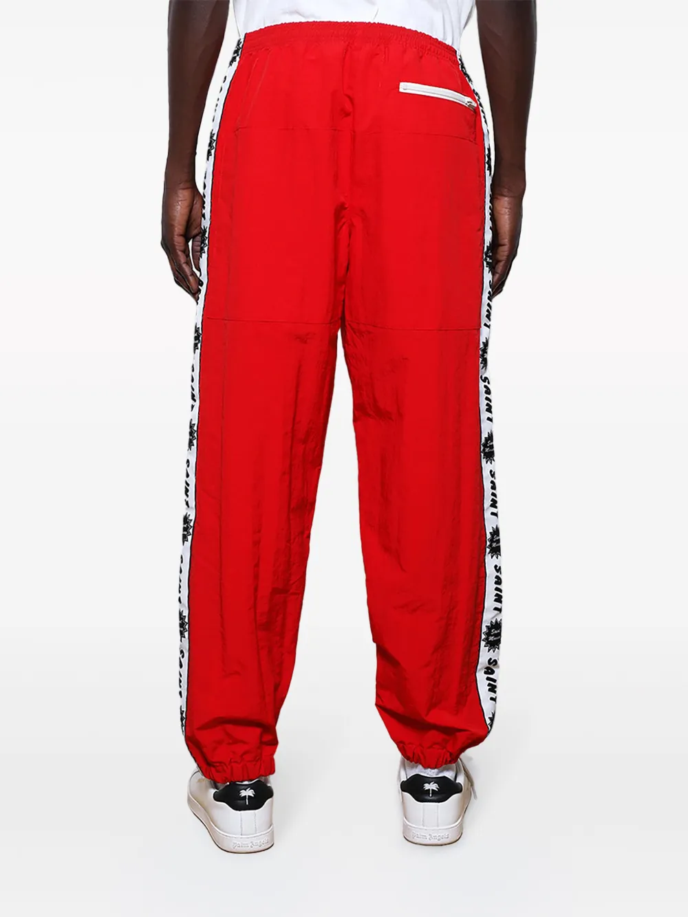 Shop Saint Mxxxxxx Logo-tape Track Pants In Red