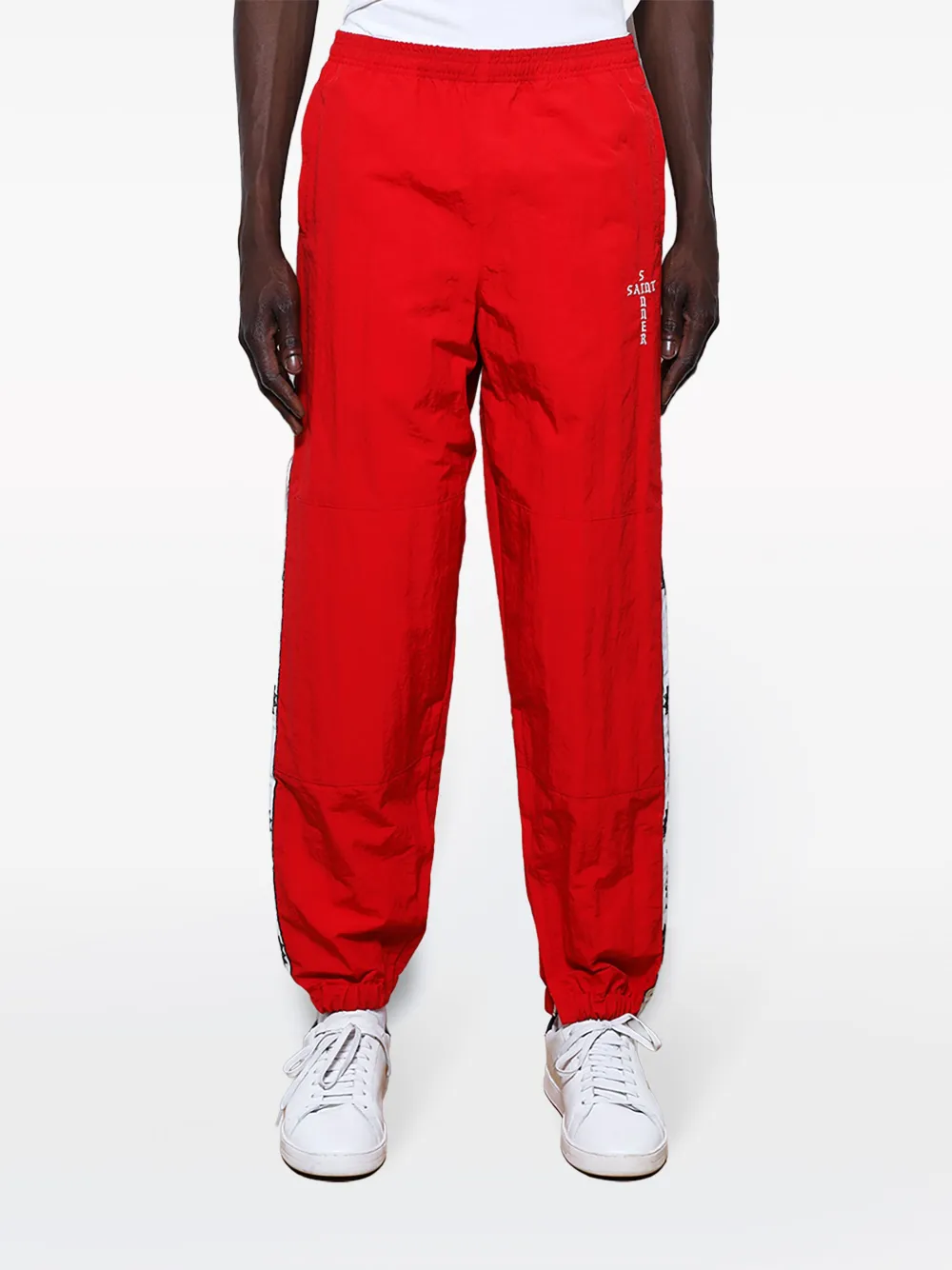 Shop Saint Mxxxxxx Logo-tape Track Pants In Red