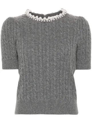 SANDRO ケーブルニット セーター | グレー | FARFETCH JP