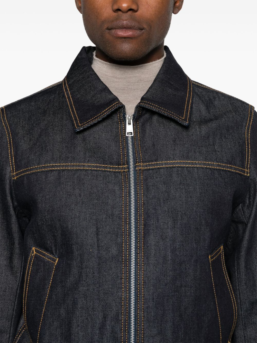 Shop Sandro Denim Jacket In Blue