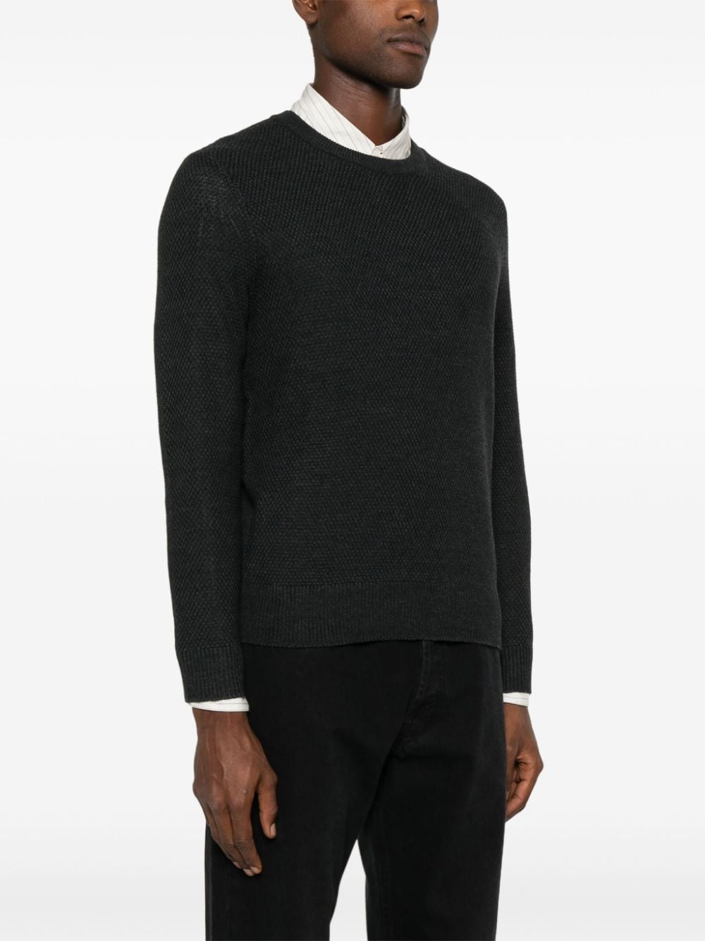 Shop Sandro Crew-neck Sweater In Grey