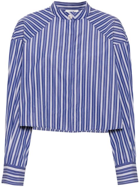 SANDRO Louie striped cropped shirt Women