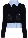 SANDRO layered-detail knitted jumper - Blue