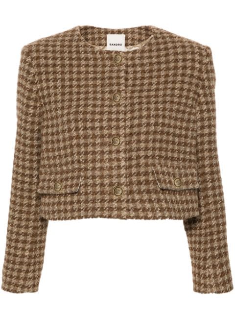 houndstooth-pattern tweed jacket