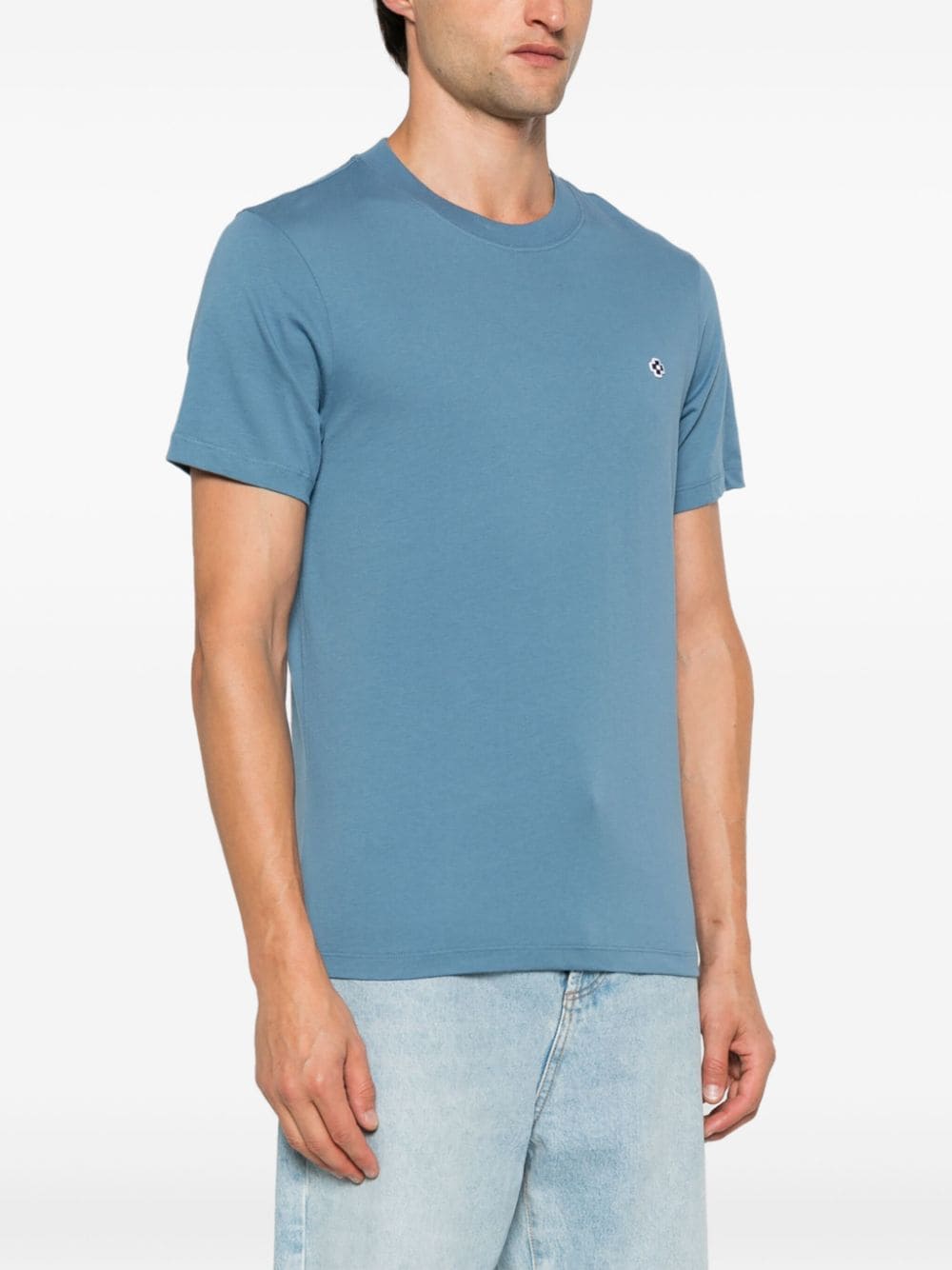 Shop Sandro Square Cross-patch T-shirt In Blue