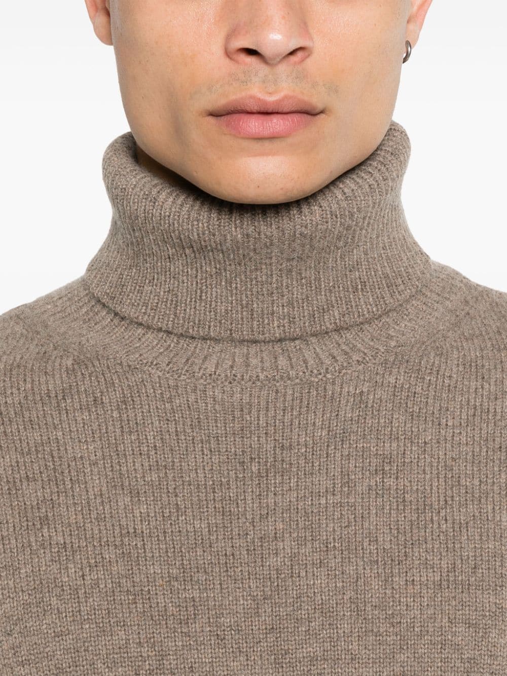 Shop Sandro Turtleneck Sweater In Brown