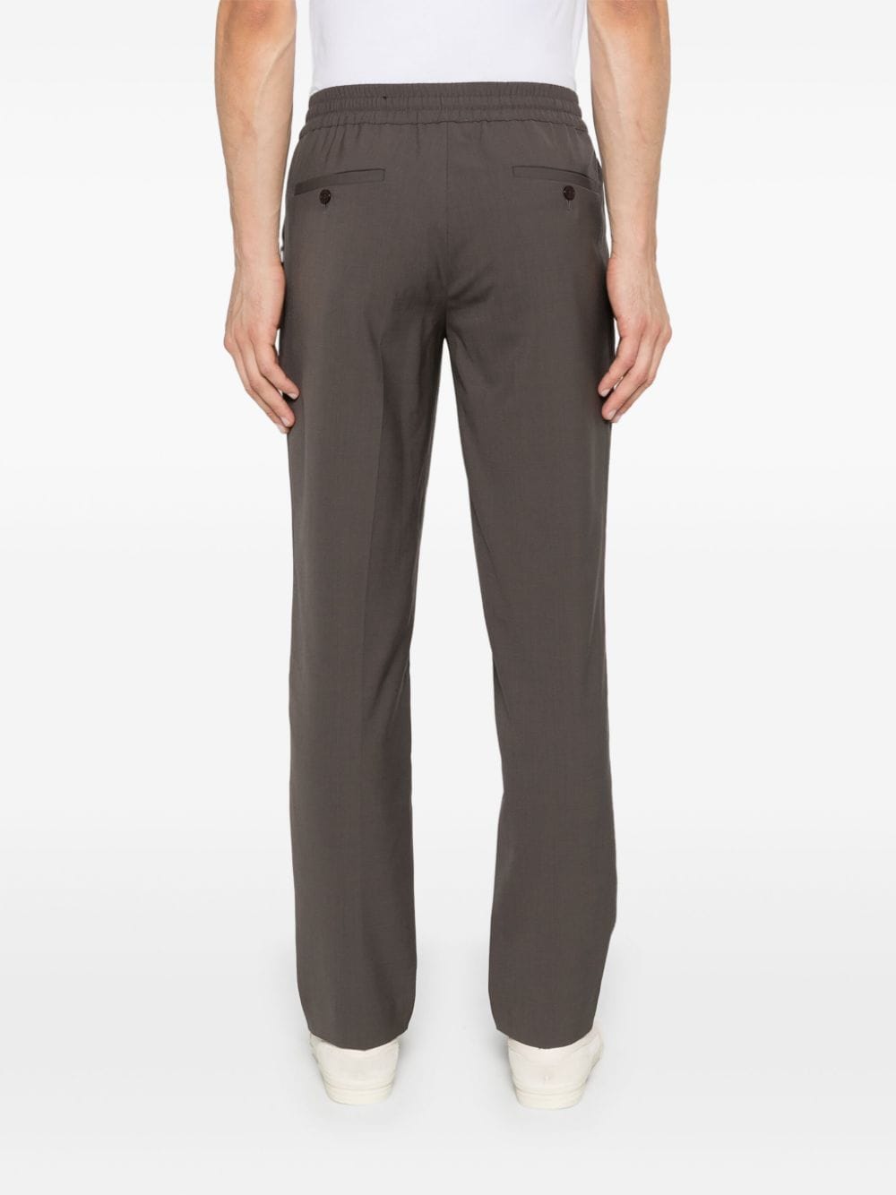 Shop Sandro Pressed-crease Trousers In Brown