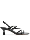 SANDRO 60mm square-toe patent-leather sandals - Black