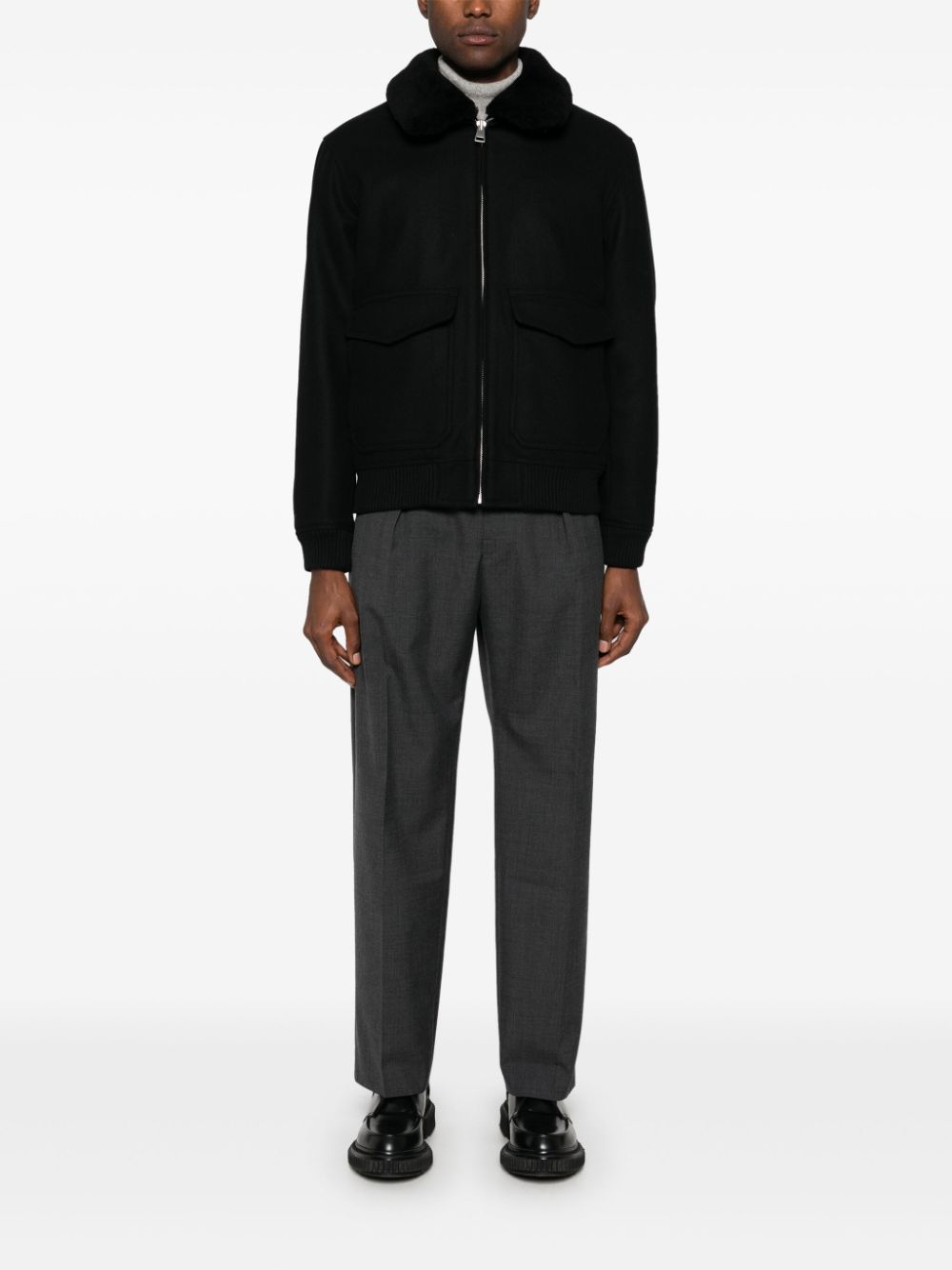 Shop Sandro Zip-up Jacket In Black