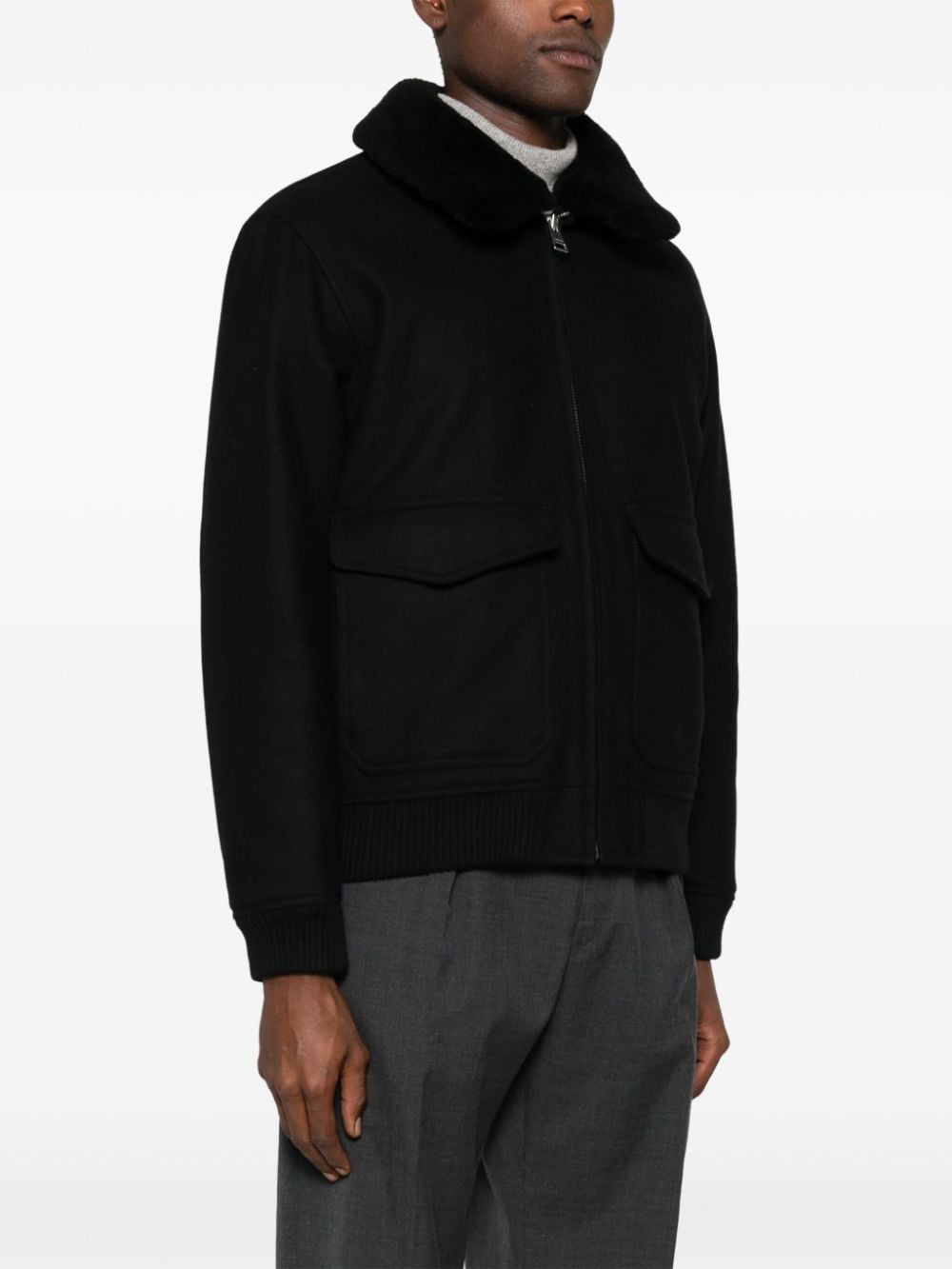 Shop Sandro Zip-up Jacket In Black