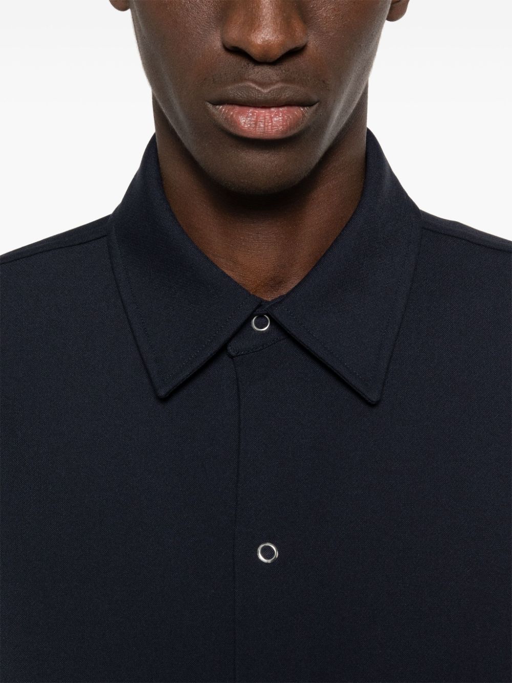 Shop Sandro Press-stud Fastening Shirt In Blau