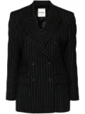 SANDRO pinstriped double-breasted blazer - Black