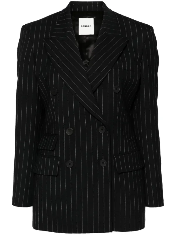 Blazer Sandro Manteau Noir Blazer Court Très Bon État