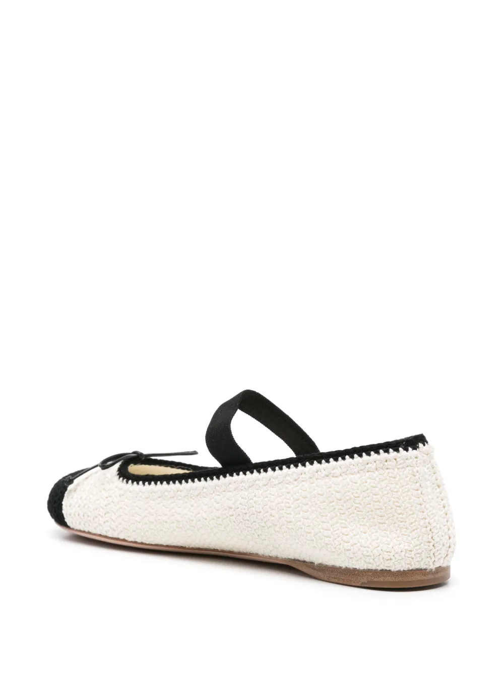 Miu Miu Ballerina In White And Black Crochet Knit Women In Avorio Nero