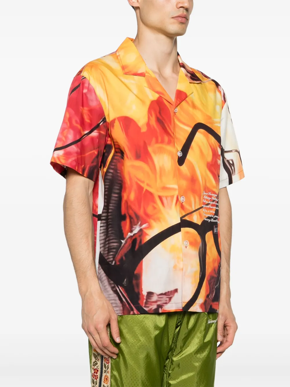 Shop Advisory Board Crystals James Rosenquist Graffiti-print Shirt In Yellow