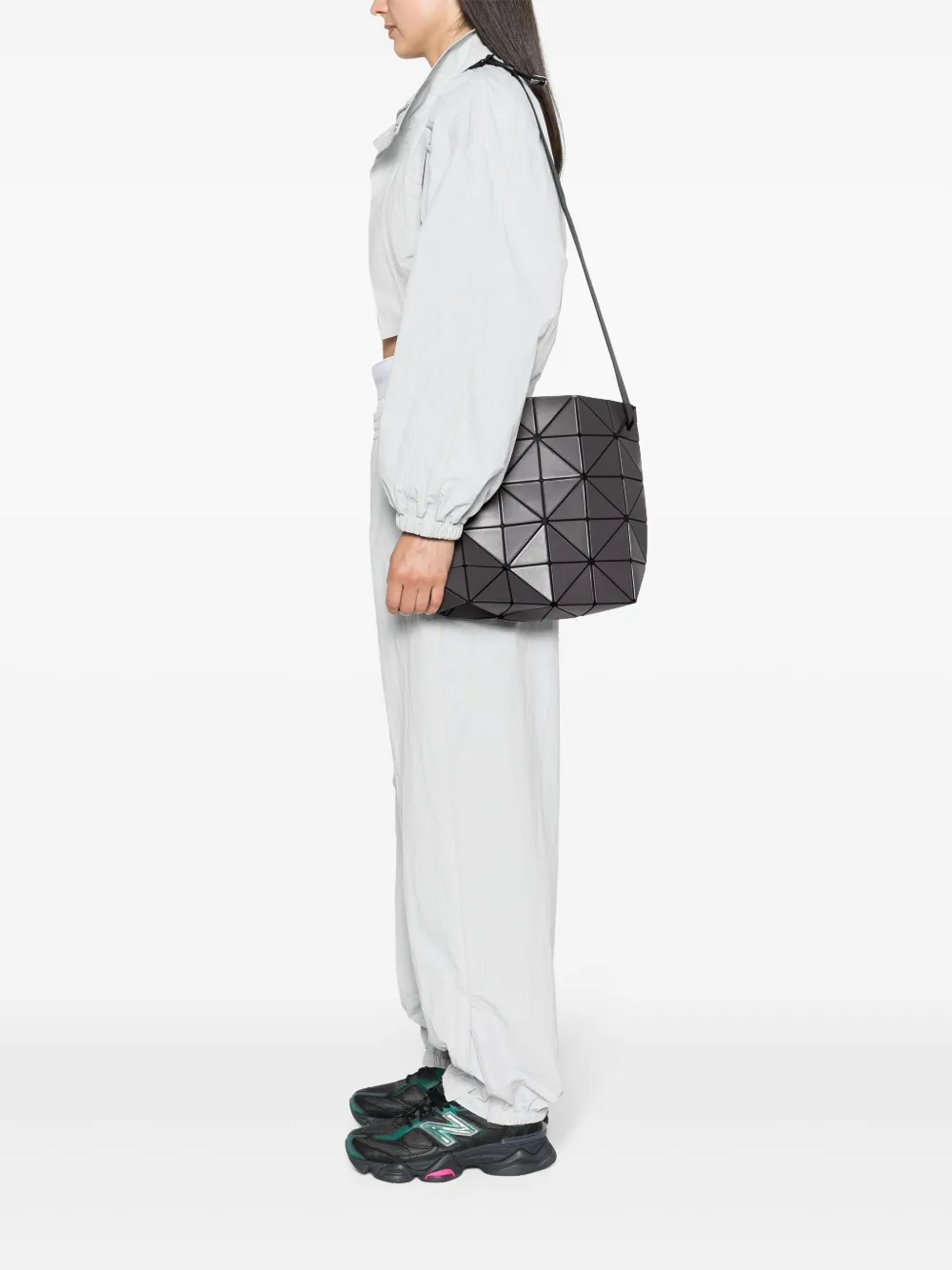 Shop Bao Bao Issey Miyake Blocky Geometric Crossbody Bag In Grau