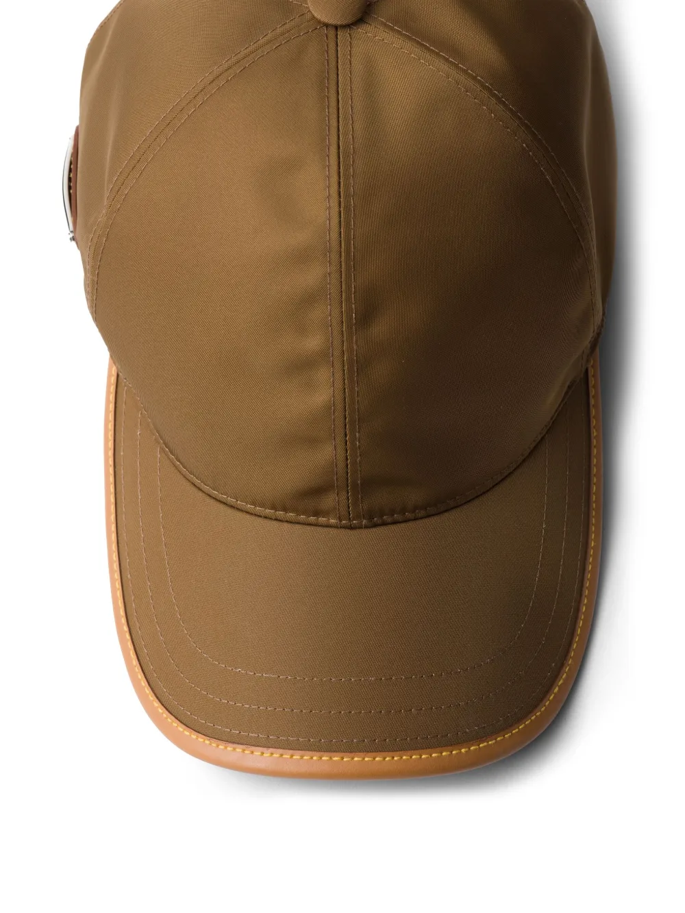 Shop Prada Re-nylon Triangle-logo Baseball Cap In Brown