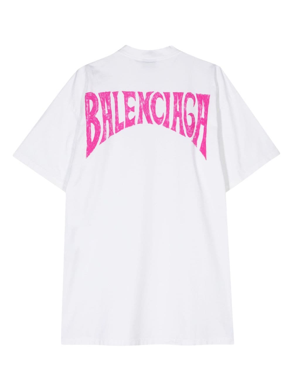 Shop Balenciaga Logo-print Cotton T-shirt Dress In Weiss