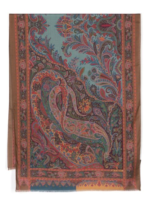 ETRO paisley-print frayed scarf Women