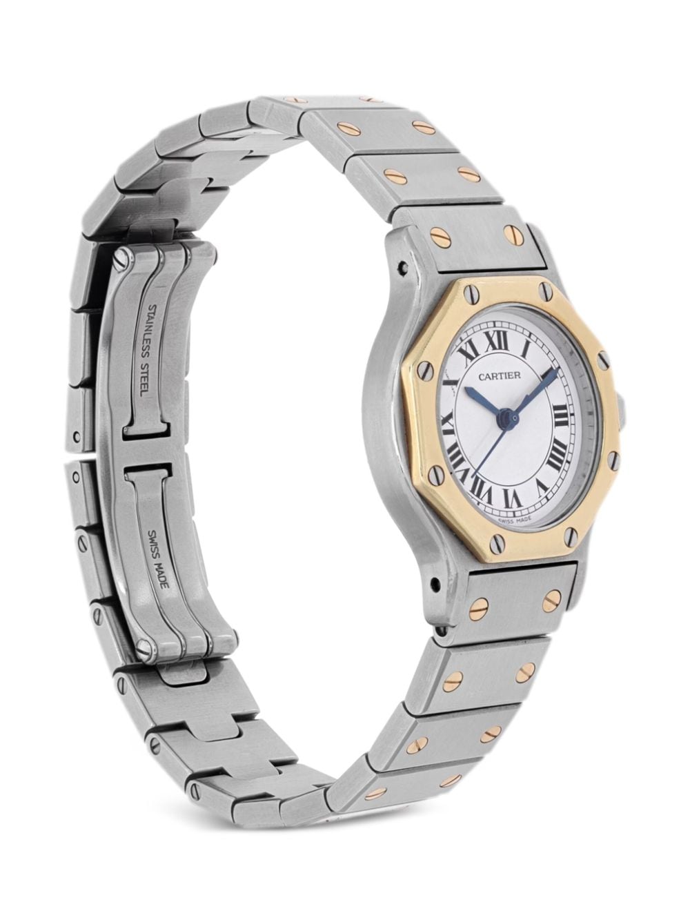 Pre-owned Cartier  Santos 25mm In White