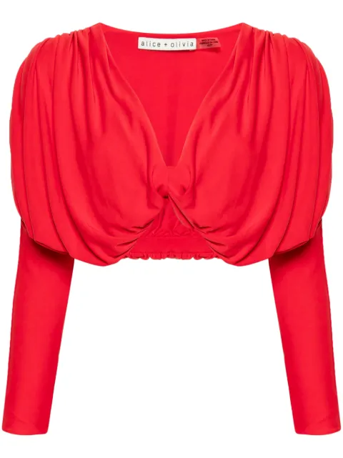 alice + olivia blusa corta con detalle retorcido