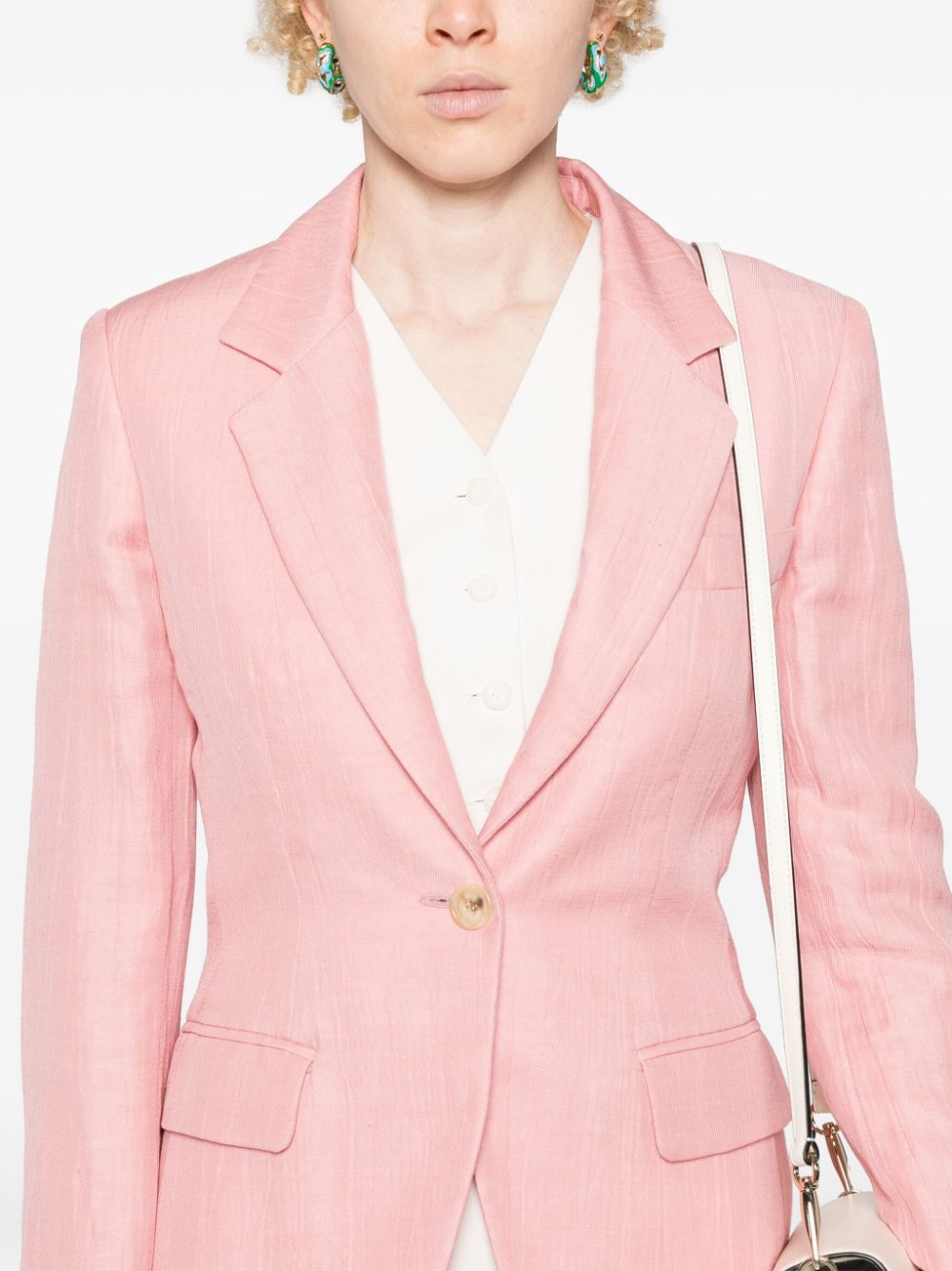 Shop Callas Milano James Single-breasted Blazer In Pink