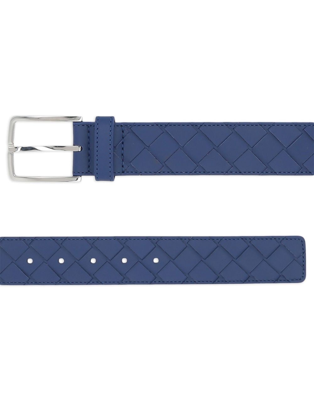 Shop Bottega Veneta Intrecciato Leather Belt In Blau