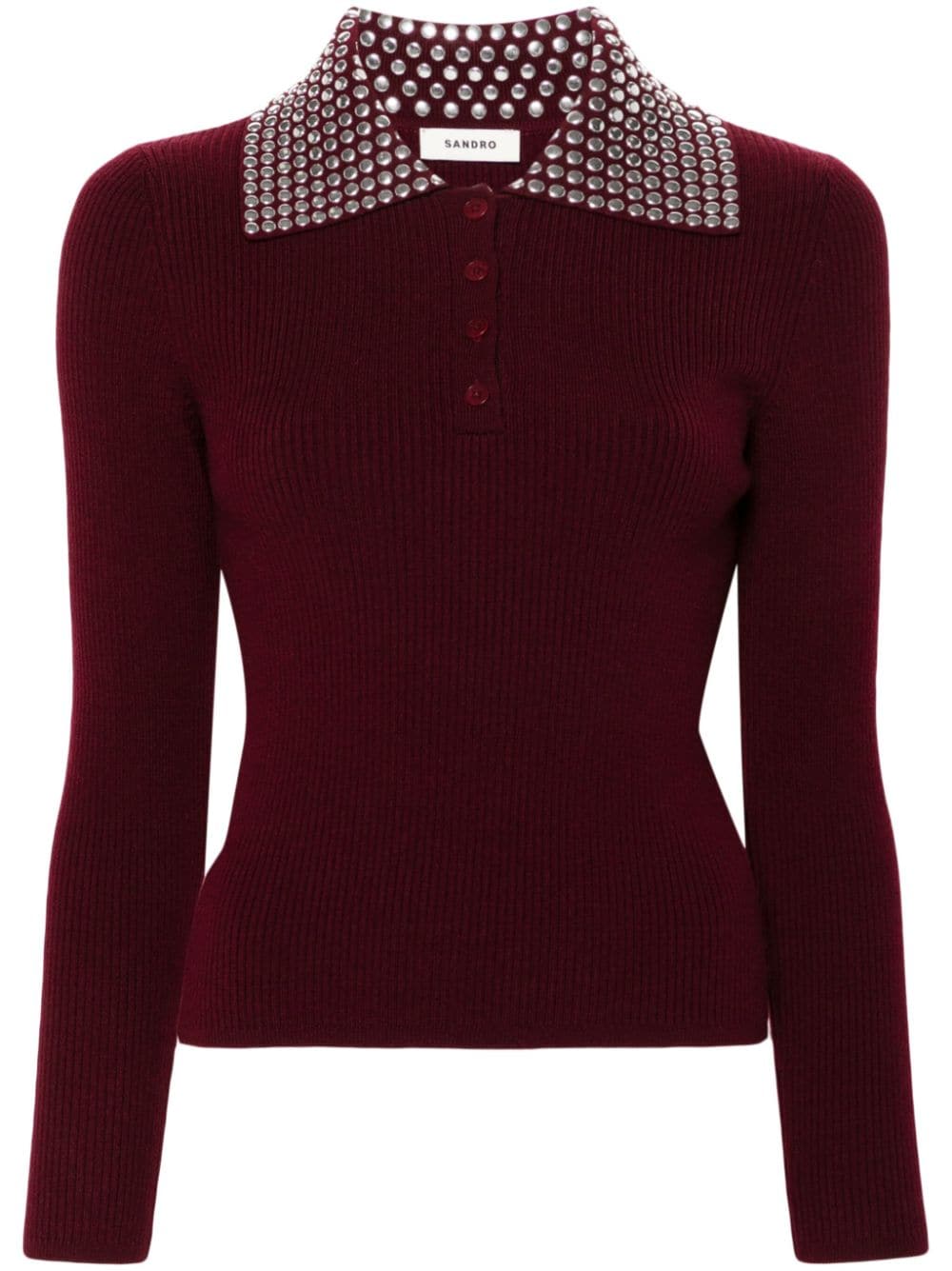 SANDRO Tanktop met studs Rood