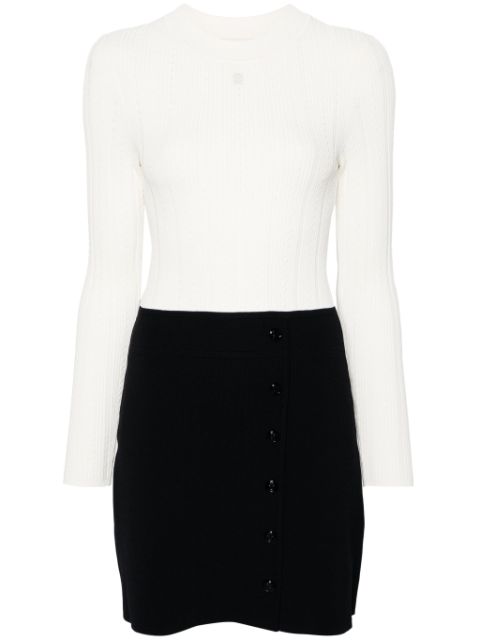 SANDRO logo-plaque flared knitted dress