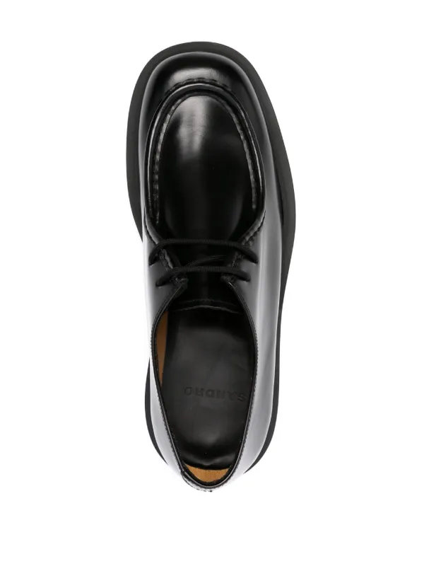 Sandro Paris Patent Leather Derby Shoes - Black