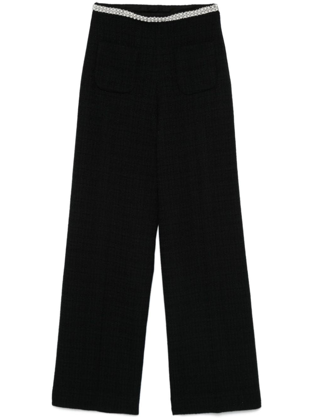 Sandro Tweed Trousers In Black