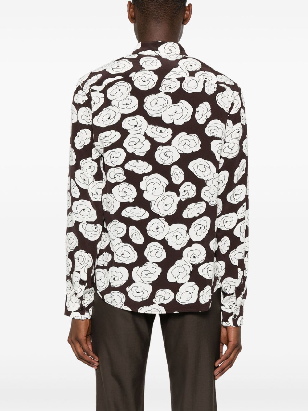 Shop Sandro Floral-print Shirt In Brown