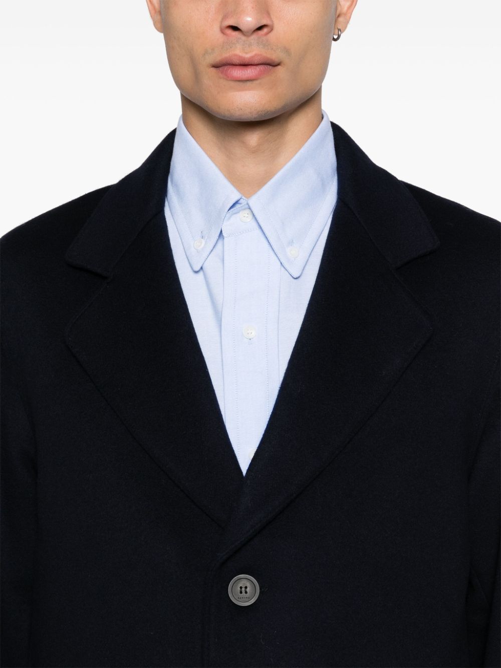 Shop Sandro Single-breasted Coat In Blue