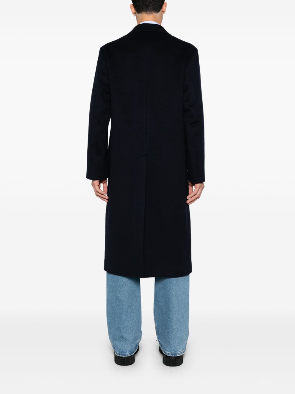 Shop Sandro Single-breasted Coat In Blue