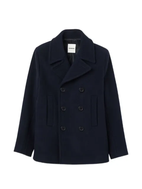 SANDRO straight-fit wool-blend coat