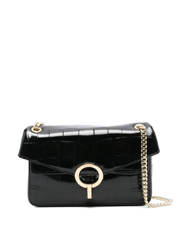 ＊人気＊ SANDRO  Yza スムースレザー バッグ スモール Yza small plain leather bag brown For Women | Sandro Paris