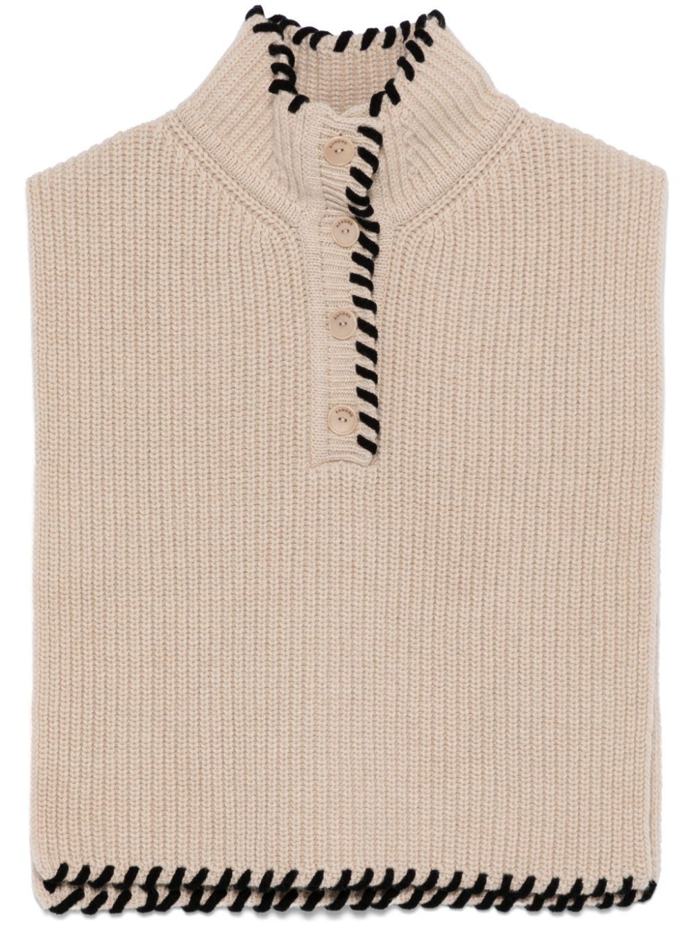 SANDRO Ribgebreide top Beige