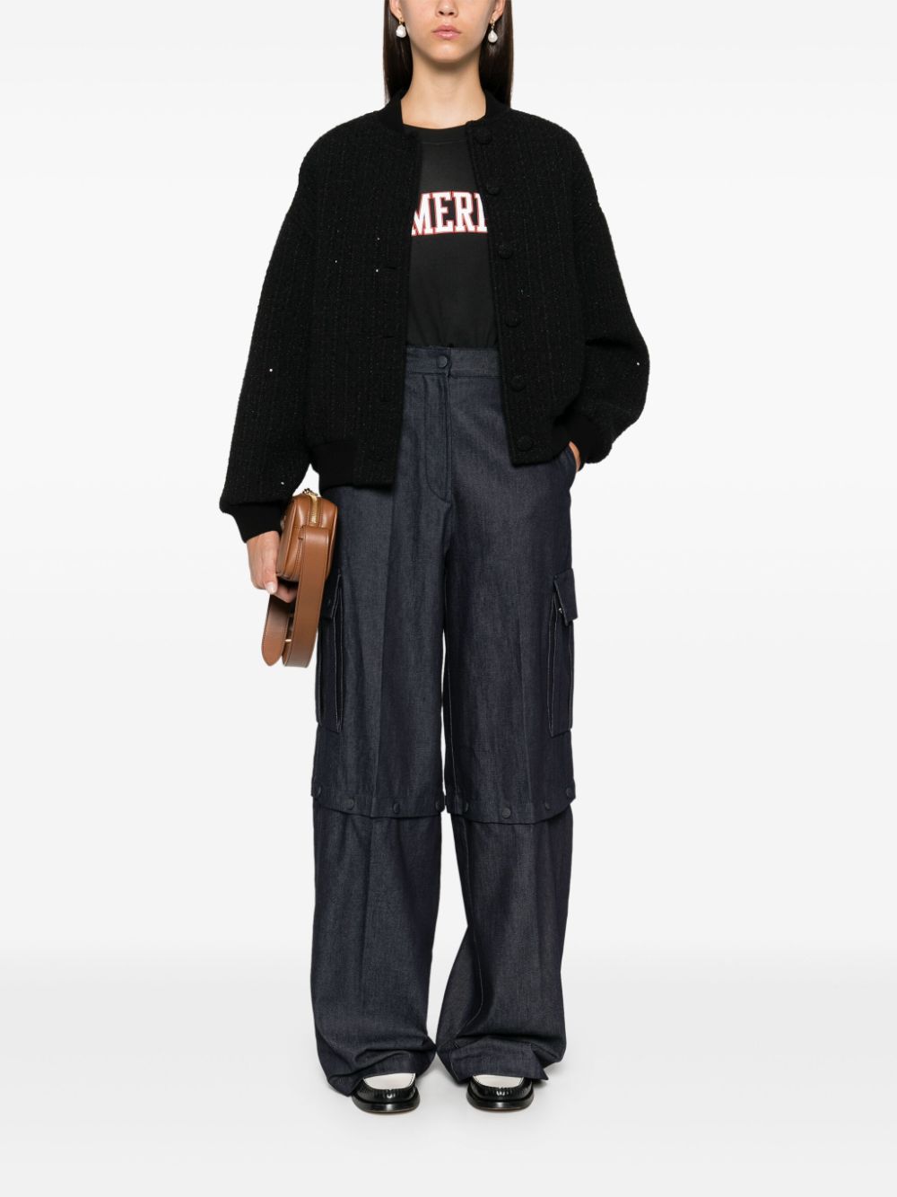 Shop Sandro Detachable-leg Trousers In Blue