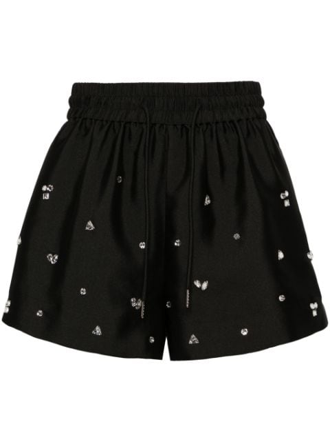 SANDRO crystal-embellished twill shorts 