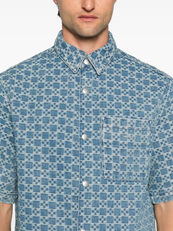 SANDRO logo-jacquard Shirt | Blue | FARFETCH
