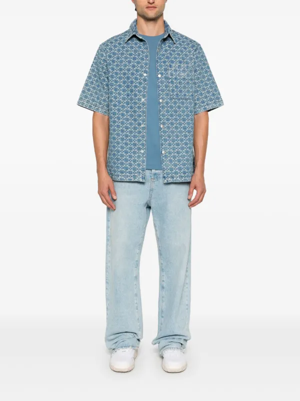 SANDRO logo-jacquard Shirt | Blue | FARFETCH