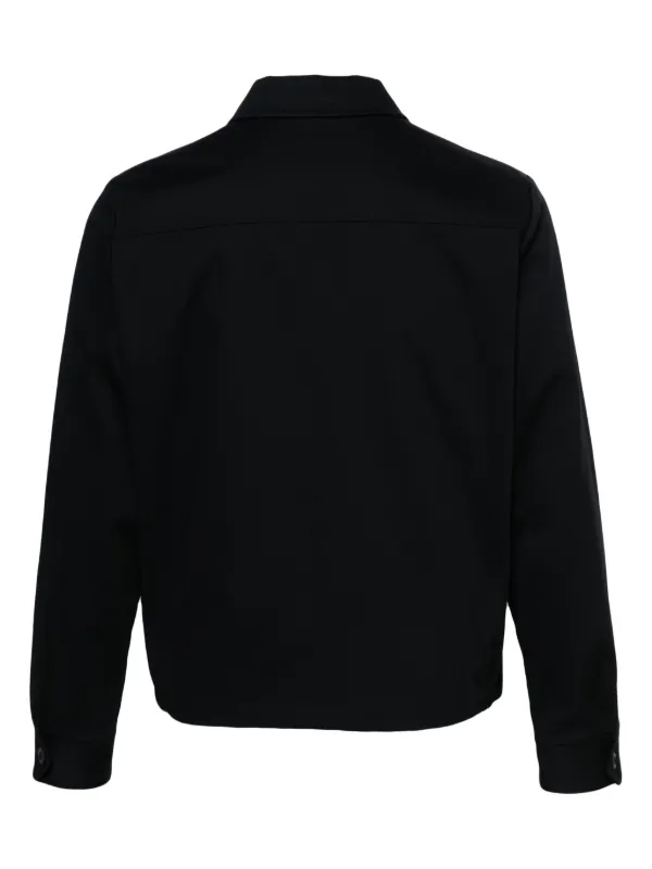 SANDRO Zipped Cotton Shirt Jacket | Blue | FARFETCH