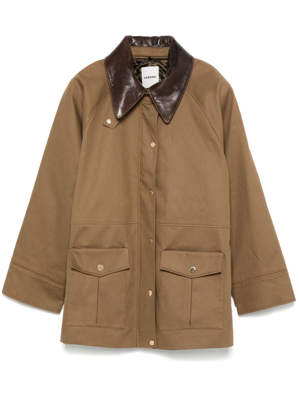 Shop Sandro Shirt Jacket In Brown