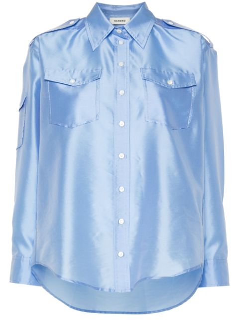 SANDRO long-sleeve satin shirt Women