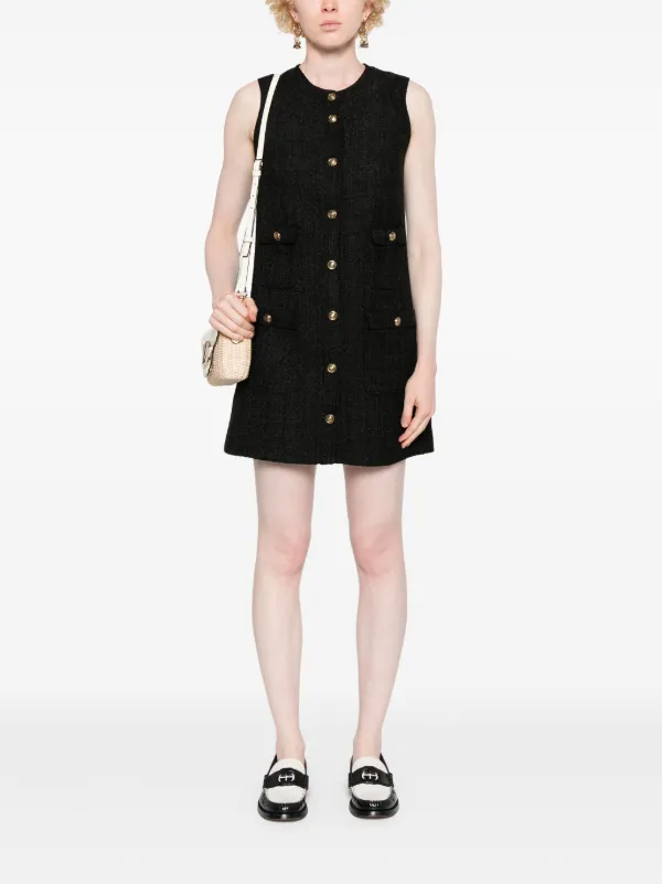 SANDRO エンボスボタン ワンピース | ブラック | FARFETCH JP