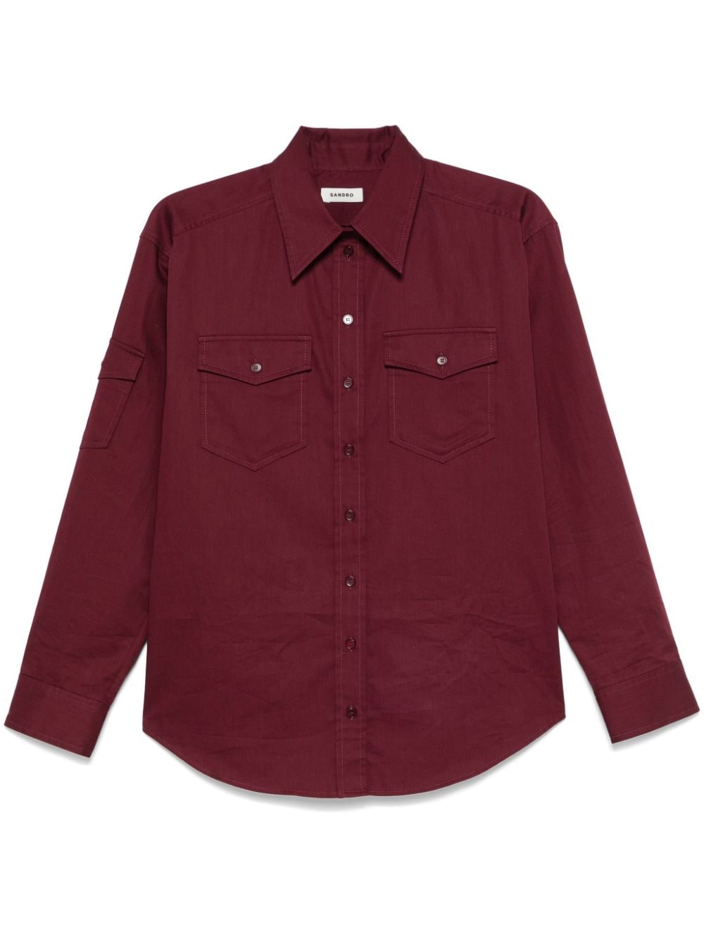 Shop Sandro Chest-pockets Shirt In Red