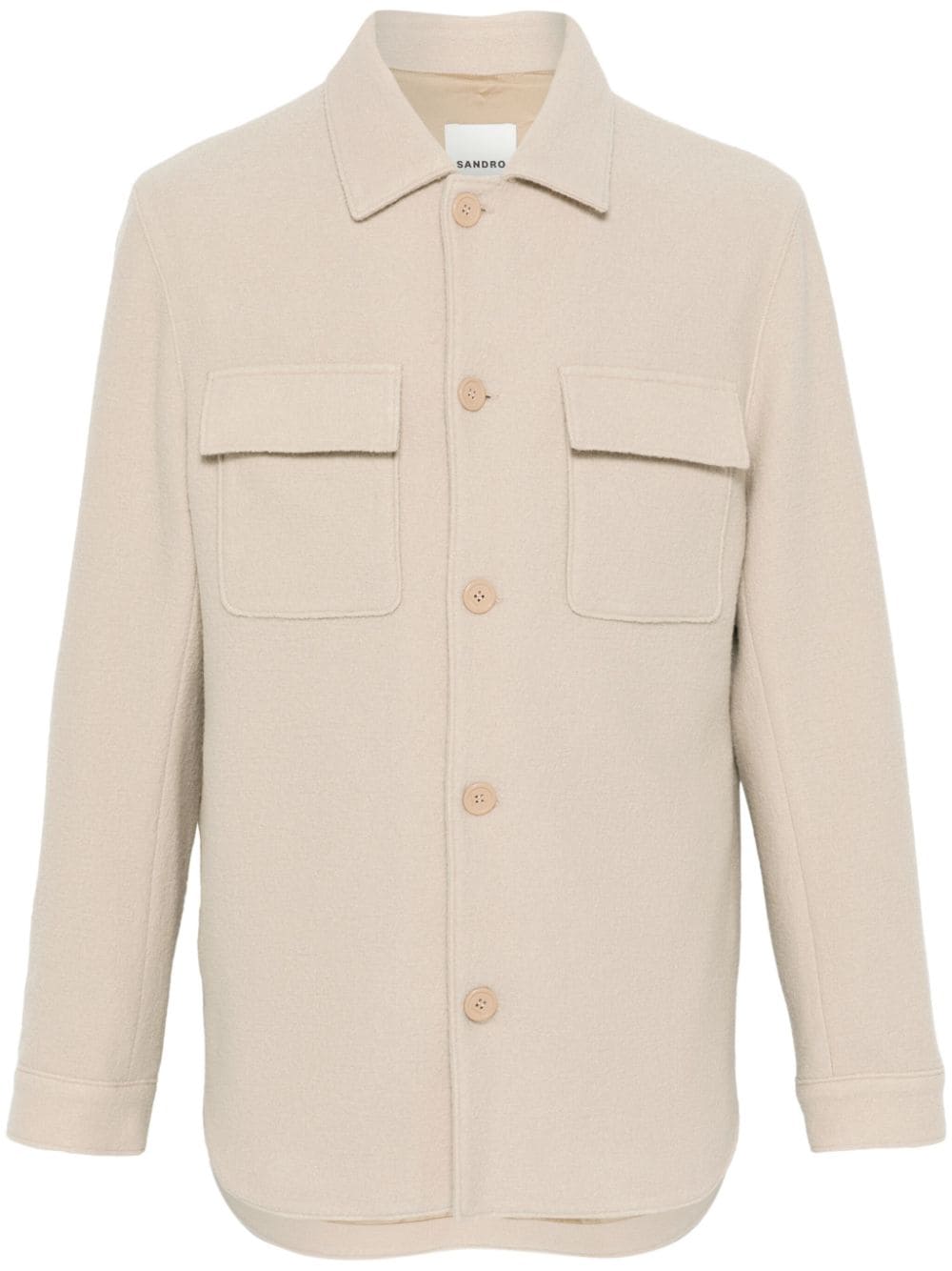 Shop Sandro Bouclé Jacket In Neutrals