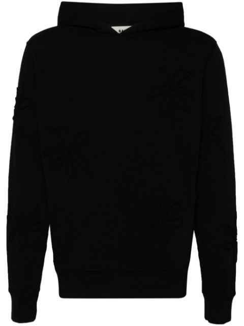 SANDRO floral-applique cotton hoodie Men