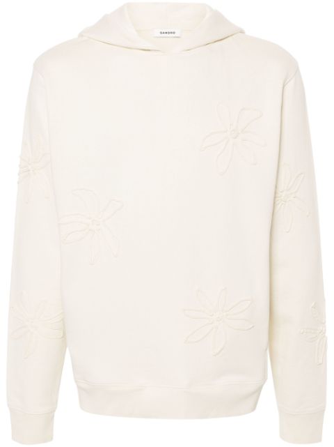 SANDRO floral-embroidered jersey hoodie Men