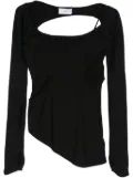 Post Archive Faction cut-out detail asymmetric top - Black
